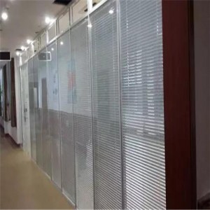 办公室隔断铝合金百叶窗 双面防火双层隔音装修