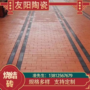 烧结砖 陶土砖 公园广场防滑铺路砖彩色真空透水耐磨青砖现货供应