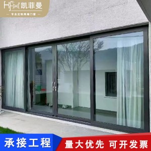 室外重型推拉式阳台推拉门商铺门面隔断双层户外铝合金平移门
