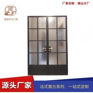 简约法式复古门铝合金长虹玻璃门卫生间门老式上海浴室隔断老钢窗