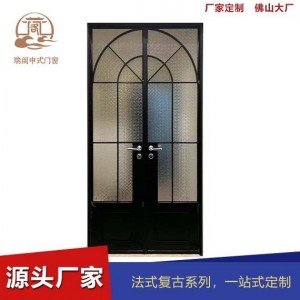 法式老铁门钢窗复古窗极窄铝合金推拉门玻璃平开门厂家直销