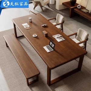 天纵北欧实木办公桌长方形白蜡木书桌家用学习写字桌客厅电脑桌椅