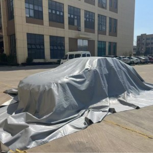 消防认证新能源汽车阻燃灭火毯电动车灭火毯硅胶防火车衣玻璃纤维